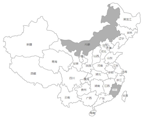 黑白风格中国各个省份地图分部jQuery网页特效