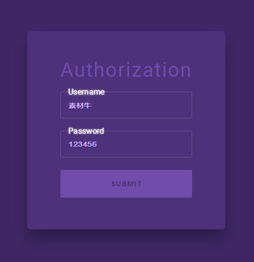 CSS3紫色炫彩登录页模版