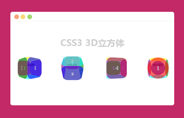 CSS3 3D立方体 动画
