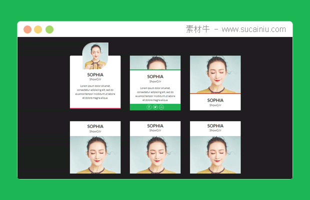 九种纯CSS3实现人物信息卡片UI动态效果