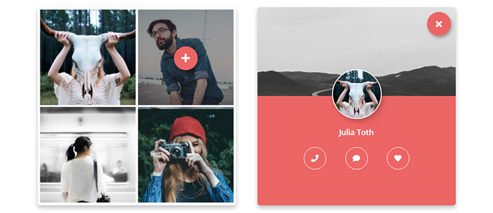 jQuery+CSS3交互式头像图片网格布局网页特效