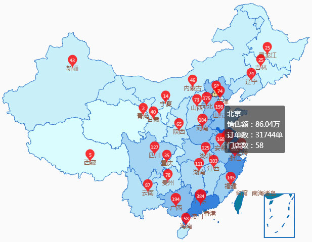 使用ets3显示中国联动到省份的地图 带气泡提示效果