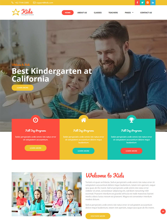 儿童教育类企业网站响应式模板