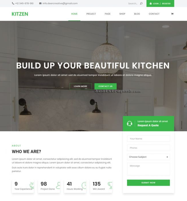 Bootstrap厨房家具类网站模板