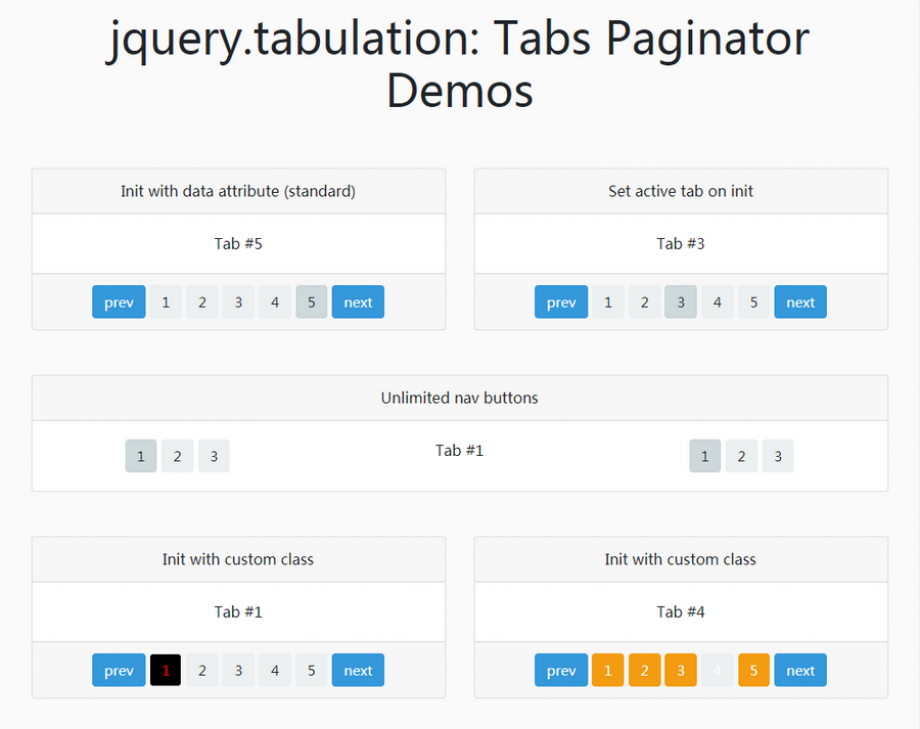 HTML5分页插件jquery.tabulation.js
