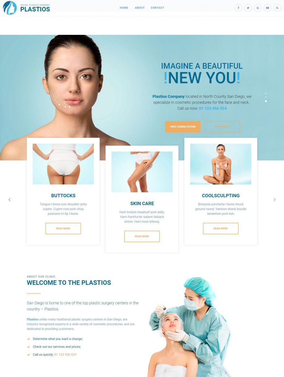 健康美容整形护理医院网站模板