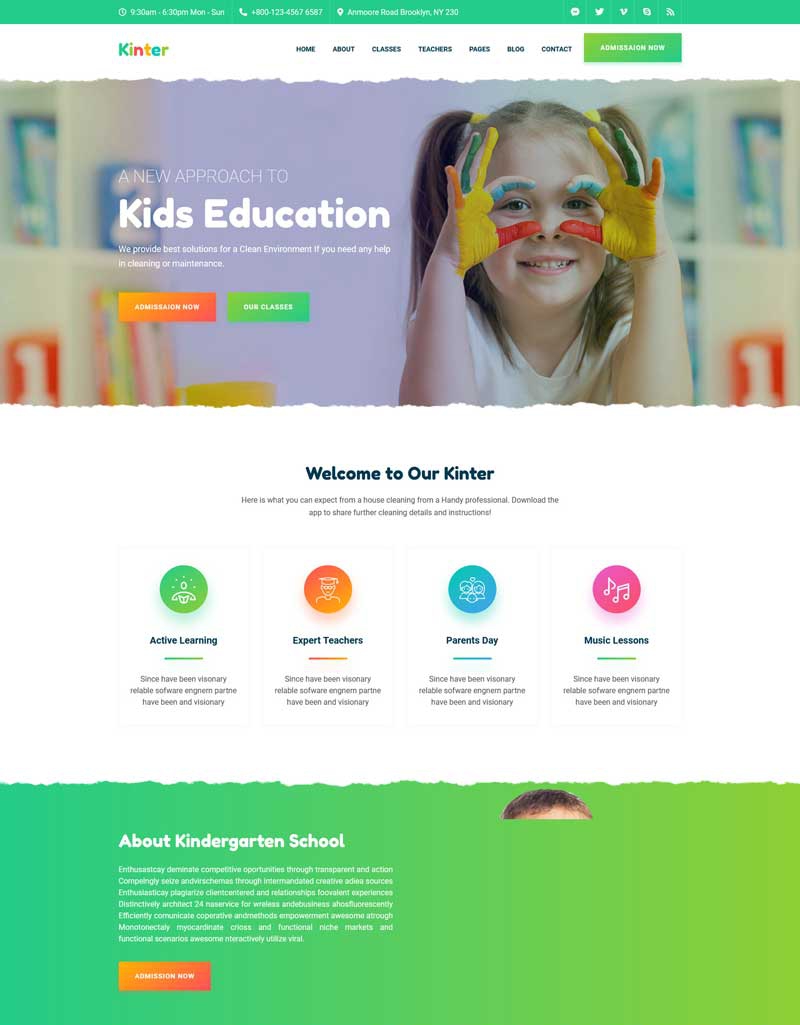 儿童幼儿园学校官网HTML5模板