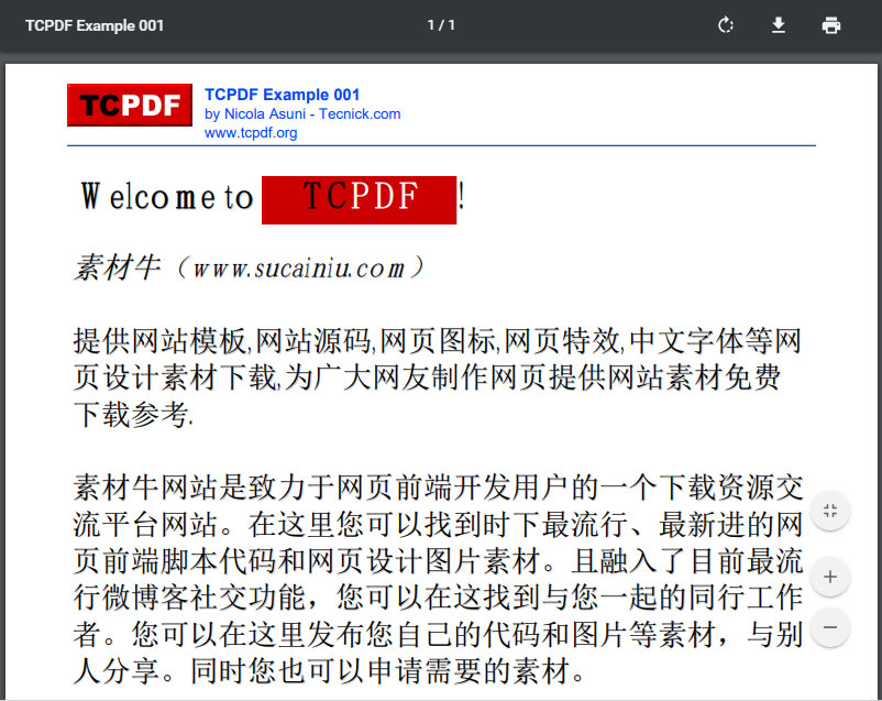 PHP+tcpdf演示65种生成PDF文档的实例