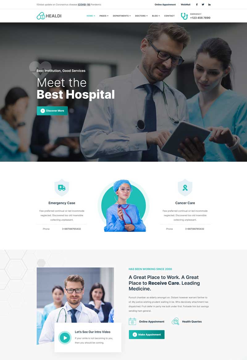 响应式医疗卫生服务网页HTML模板