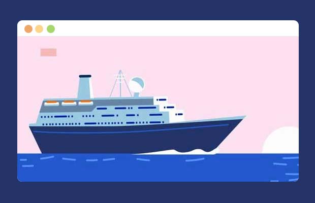 CSS3 SVG海面上航行轮船动画场景特效